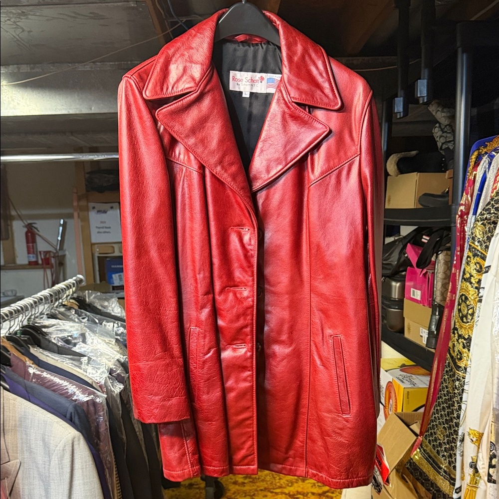 Schott NYC Women's Red Leather Jacket